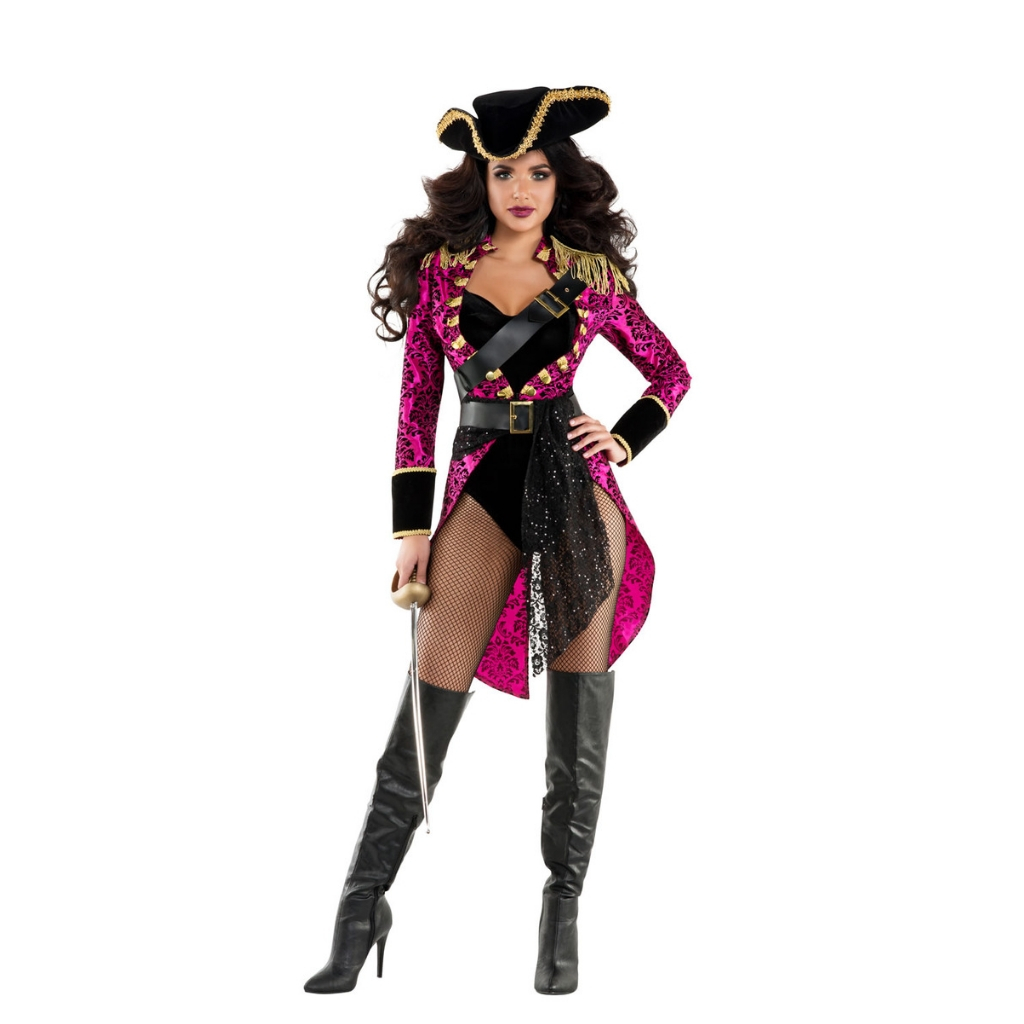 Fantasia Capitã Pirata Rosa para comprar é na !